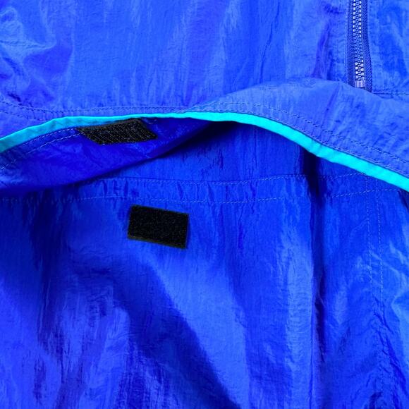 Speedo 90's Vintage Windbreaker Blue Black Size Large 1/4 Zip Up Light Jacket - Picture 4 of 12